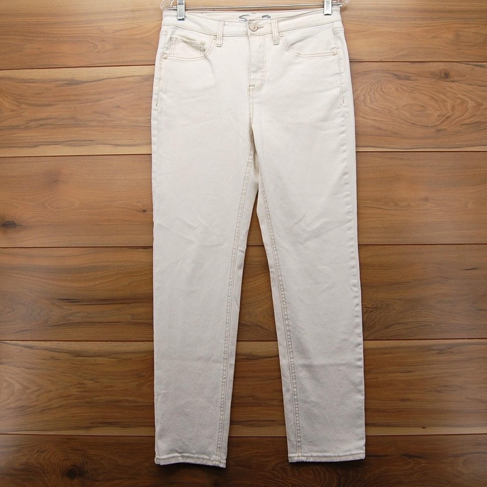 Seven7 Jeans Womens 4 Off White Slim Straight‎ Stretch Denim Five Pocket Classic